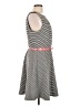 Elle Stripes Gray Casual Dress Size L - photo 4