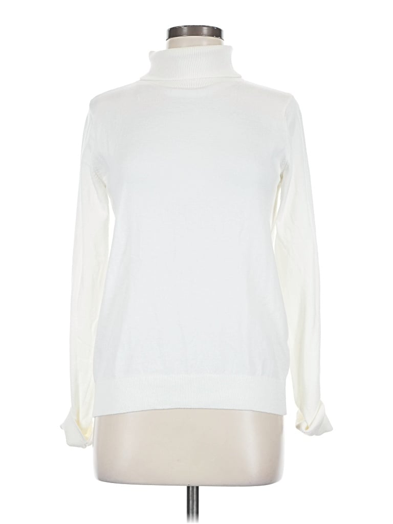 Pre-owned Assorted Brands Turtleneck Sweater In White