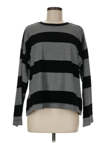 Madewell Oversized Crewneck Long-Sleeve Tee in Stripe (view 1)