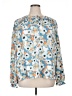 Joie 100% Polyester Print Blue Long Sleeve Blouse Size L - photo 1