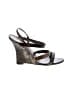 Manolo Blahnik Animal Print Silver Brown Wedges Size EU 37 1/2 - photo 1