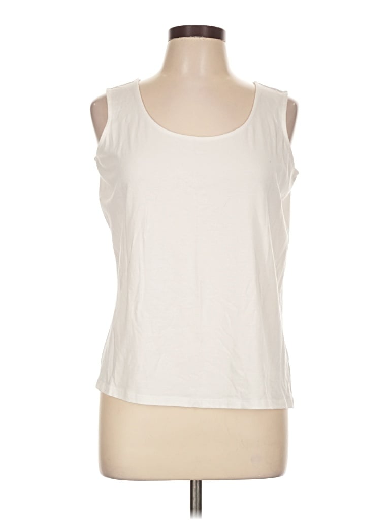 Pre-owned Talbots Sleeveless Top Ivory Scoop Neck Tops