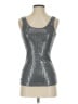 Express 100% Cotton Solid Silver Sleeveless Top Size S - photo 1