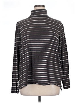 Madewell Plus Whisper Cotton Turtleneck in Tessie Stripe (view 1)