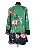 Chico's 100% Polyester Tropical Floral Graphic Green Blazer Size Sm (0) - photo 2