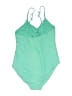 Old Navy Solid Green One Piece Swimsuit Size L - photo 2