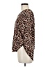 Always Indigo Animal Print Brown Long Sleeve Blouse Size M - photo 5