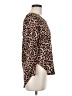 Always Indigo Animal Print Brown Long Sleeve Blouse Size M - photo 4