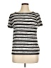 T by Talbots Stripes Silver Short Sleeve T-Shirt Size XL (petite) - photo 1
