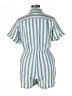 Old Navy 100% Cotton Stripes Teal Romper Size L - photo 2