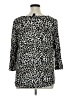 Intro Animal Print Black 3/4 Sleeve Blouse Size XL - photo 2