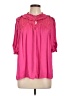Current Air 100% Polyester Pink 3/4 Sleeve Blouse Size L - photo 1