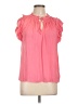 Current Air 100% Polyester Pink Short Sleeve Blouse Size L - photo 1