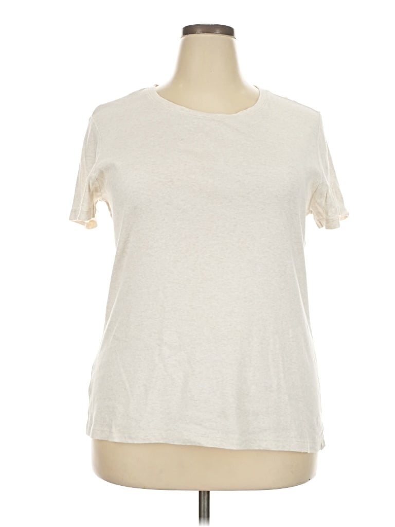 Pre-owned Eddie Bauer Short Sleeve T-shirt In Ivory