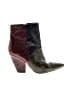 Tory Burch 100% Leather Color Block Burgundy Ankle Boots Size 8 1/2 - photo 1