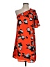 19 Cooper 100% Polyester Print Orange Cocktail Dress Size S (estimated) - photo 1