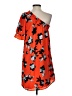 19 Cooper 100% Polyester Print Orange Cocktail Dress Size S (estimated) - photo 2