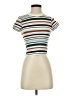 Kirious 100% Cotton Stripes Ivory Short Sleeve Turtleneck Size XS - photo 1