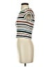 Kirious 100% Cotton Stripes Ivory Short Sleeve Turtleneck Size XS - photo 5