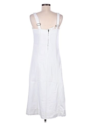 Madewell Denim Scoopneck Midi Dress in Pure White Wash (view 2)