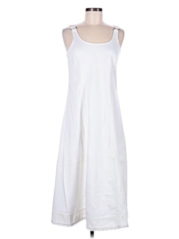 Madewell Denim Scoopneck Midi Dress in Pure White Wash (view 1)