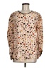 Hunter Bell 100% Silk Tan Long Sleeve Silk Top Size M - photo 1