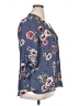 Maurices 100% Polyester Floral Blue 3/4 Sleeve Blouse Size XL - photo 4