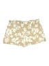 Just Fab 100% Rayon Floral Ivory Tan Shorts Size XXL - photo 2