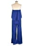 Unbranded 100% Polyester Solid Blue Jumpsuit Size S - photo 2
