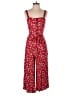 Mi ami 100% Rayon Hearts Red Jumpsuit Size M - photo 1