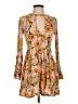 YFB 100% Rayon Print Orange Casual Dress Size 0 - photo 1