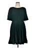 DKNY 100% Polyester Solid Green Casual Dress Size 14 - photo 1
