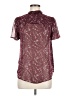 Lily White 100% Polyester Floral Burgundy Short Sleeve Blouse Size M - photo 1