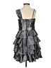 Teeze Me 100% Polyester Metallic Silver Cocktail Dress Size 3 - photo 2
