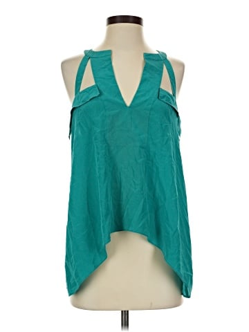 BCBGMAXAZRIA Sleeveless Silk Top (view 1)