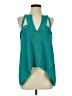 BCBGMAXAZRIA 100% Silk Teal Sleeveless Silk Top Size S - photo 1