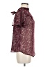 Lily White 100% Polyester Floral Burgundy Short Sleeve Blouse Size M - photo 4