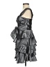 Teeze Me 100% Polyester Metallic Silver Cocktail Dress Size 3 - photo 5