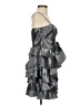Teeze Me 100% Polyester Metallic Silver Cocktail Dress Size 3 - photo 4