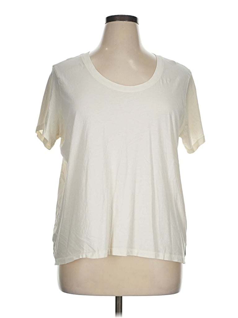 Pre-owned Eddie Bauer Short Sleeve T-shirt In Ivory