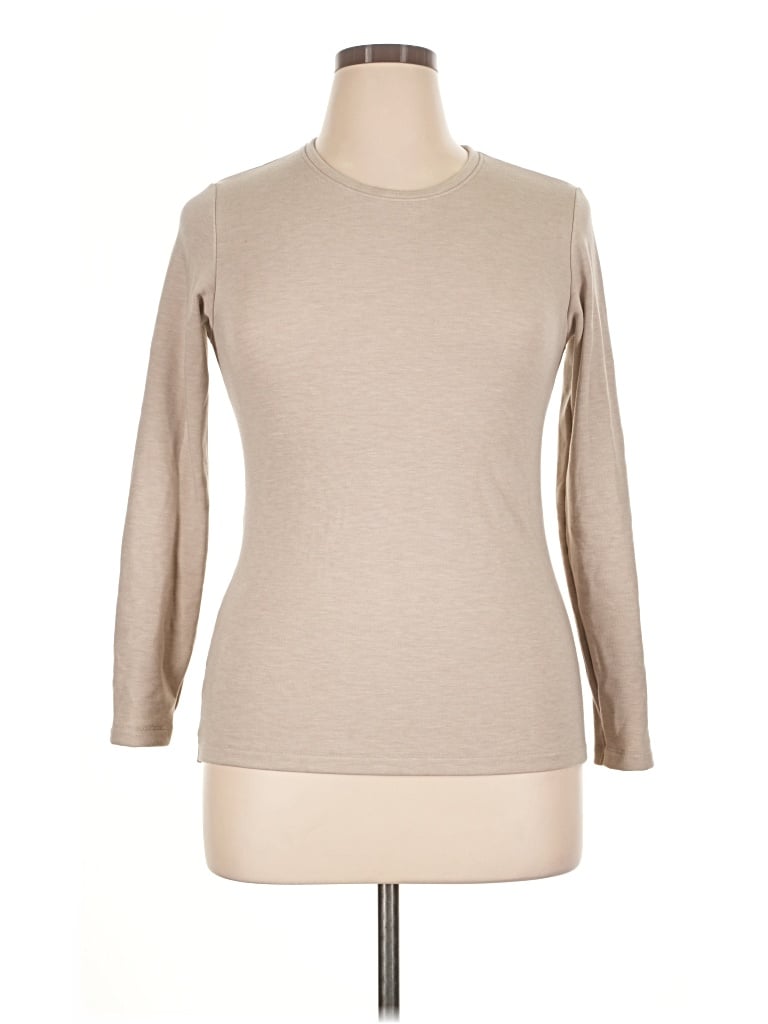 Pre-owned Uniqlo Long Sleeve T-shirt In Tan