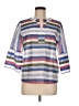 Vilagallo Stripes Silver 3/4 Sleeve Blouse Size EU (FR) 40 / US 8 - photo 1