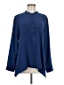 Eileen Fisher 100% Silk Blue Long Sleeve Silk Top Size M (petite) - photo 1