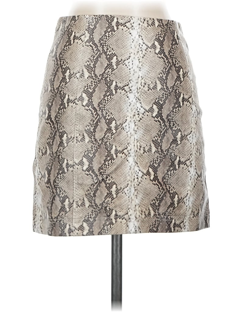 Pre-owned Wild Honey Faux Leather Skirt In Silver