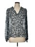 Shoshanna Animal Print Silver Long Sleeve Blouse Size L - photo 1