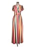 Ouges Stripes Orange Casual Dress Size L - photo 1