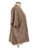 Jodifl 100% Polyester Animal Print Brown Short Sleeve Blouse Size L - photo 4