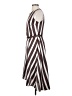 Ann Taylor 100% Polyester Stripes Brown Casual Dress Size 4 (petite) - photo 5