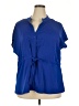 Assorted Brands Blue Short Sleeve Blouse Size 2X (estimated) - photo 1