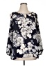 Rose + Olive 100% Polyester Blue Long Sleeve Blouse Size 1X - photo 1
